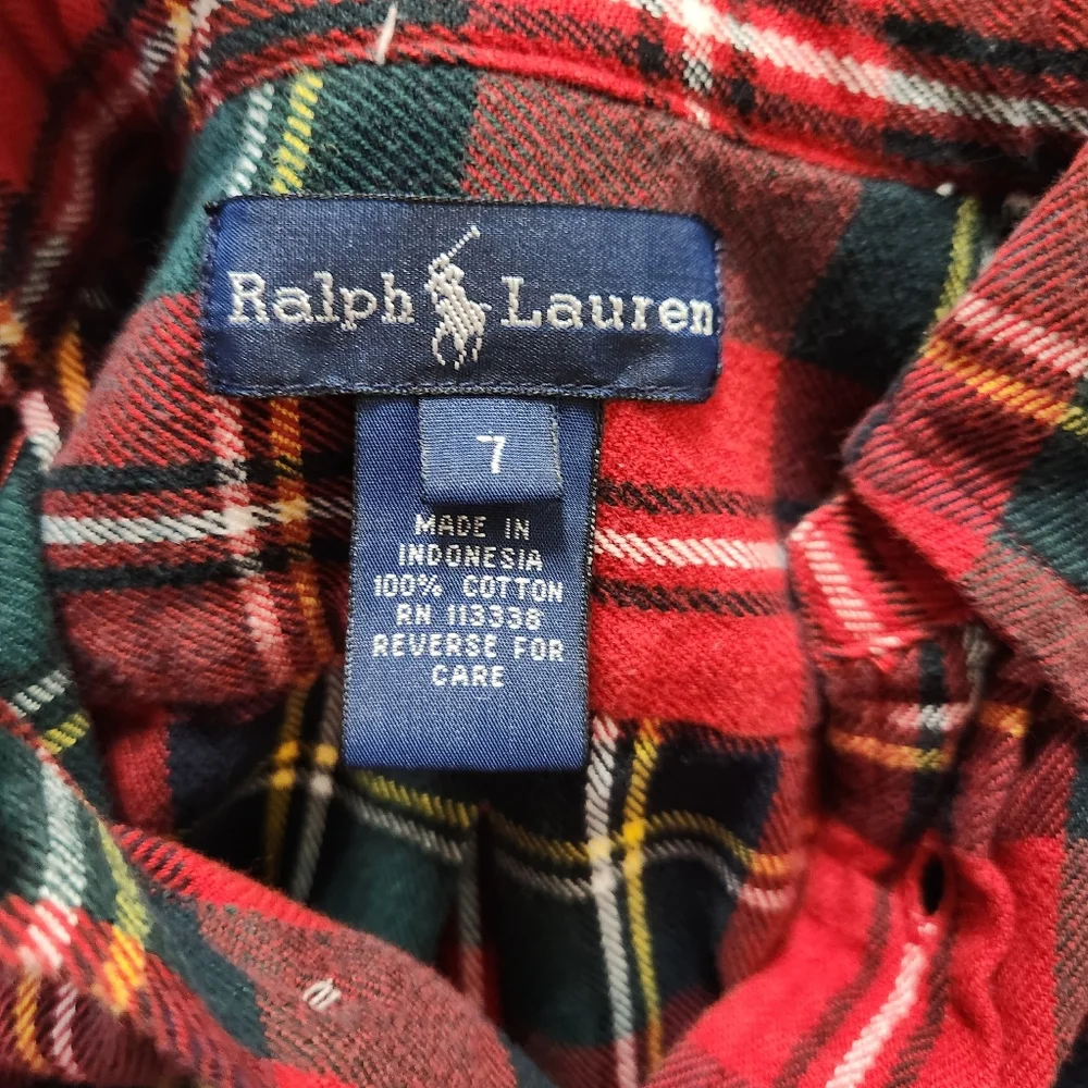 Ralph Lauren Polo Plaid Flannel Button Down Shirt